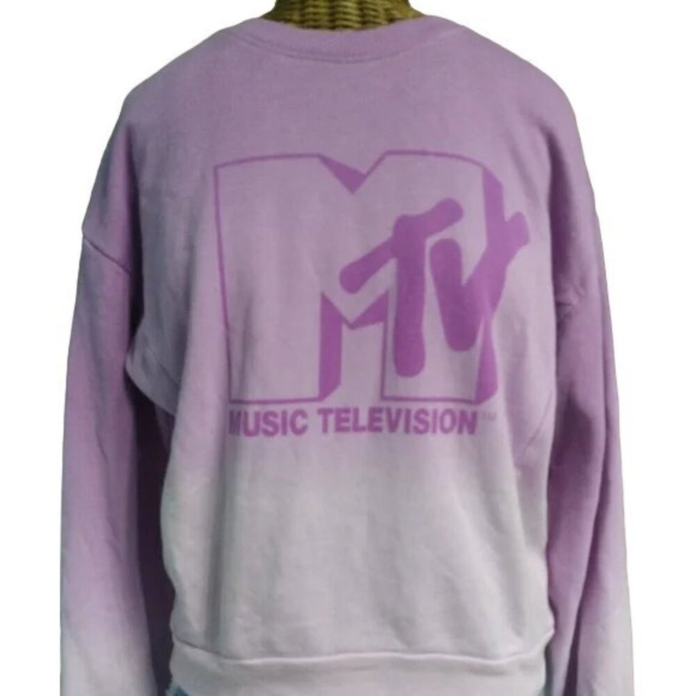 MTV Ombre Purple Crewneck Sweatshirt - Picture 3 of 5